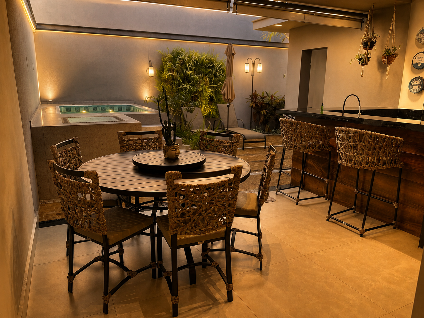 Projeto Comercial Bárbara — área gourmet com móveis autorais em Porto Ferreira